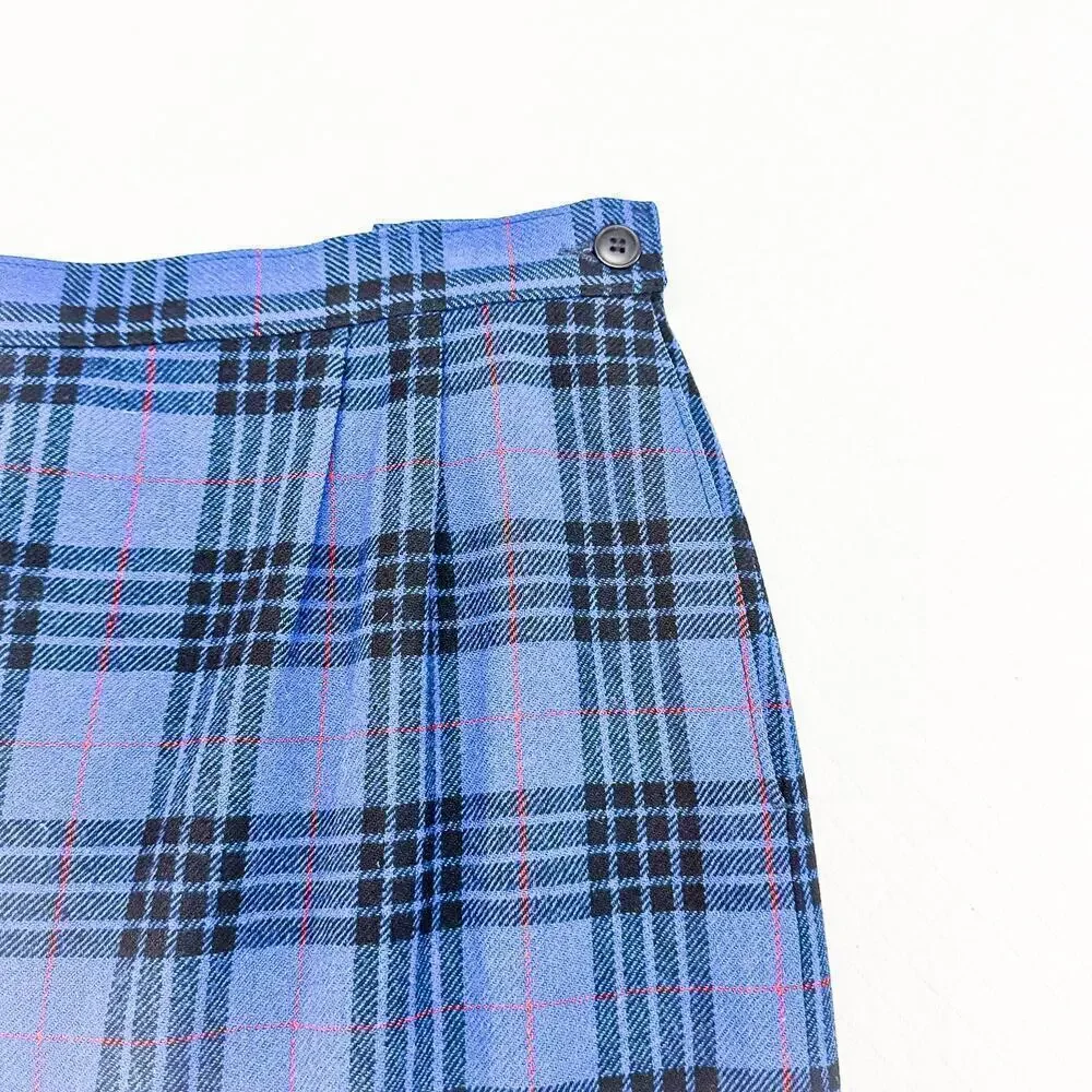 Pendleton Blue Authentic Morgan Tartan Wool Pencil Skirt Size 12